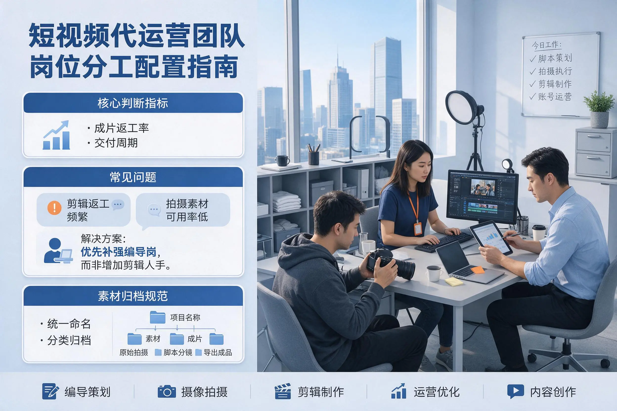 短视频代运营团队如何配置？咸阳企业岗位分工科普说明