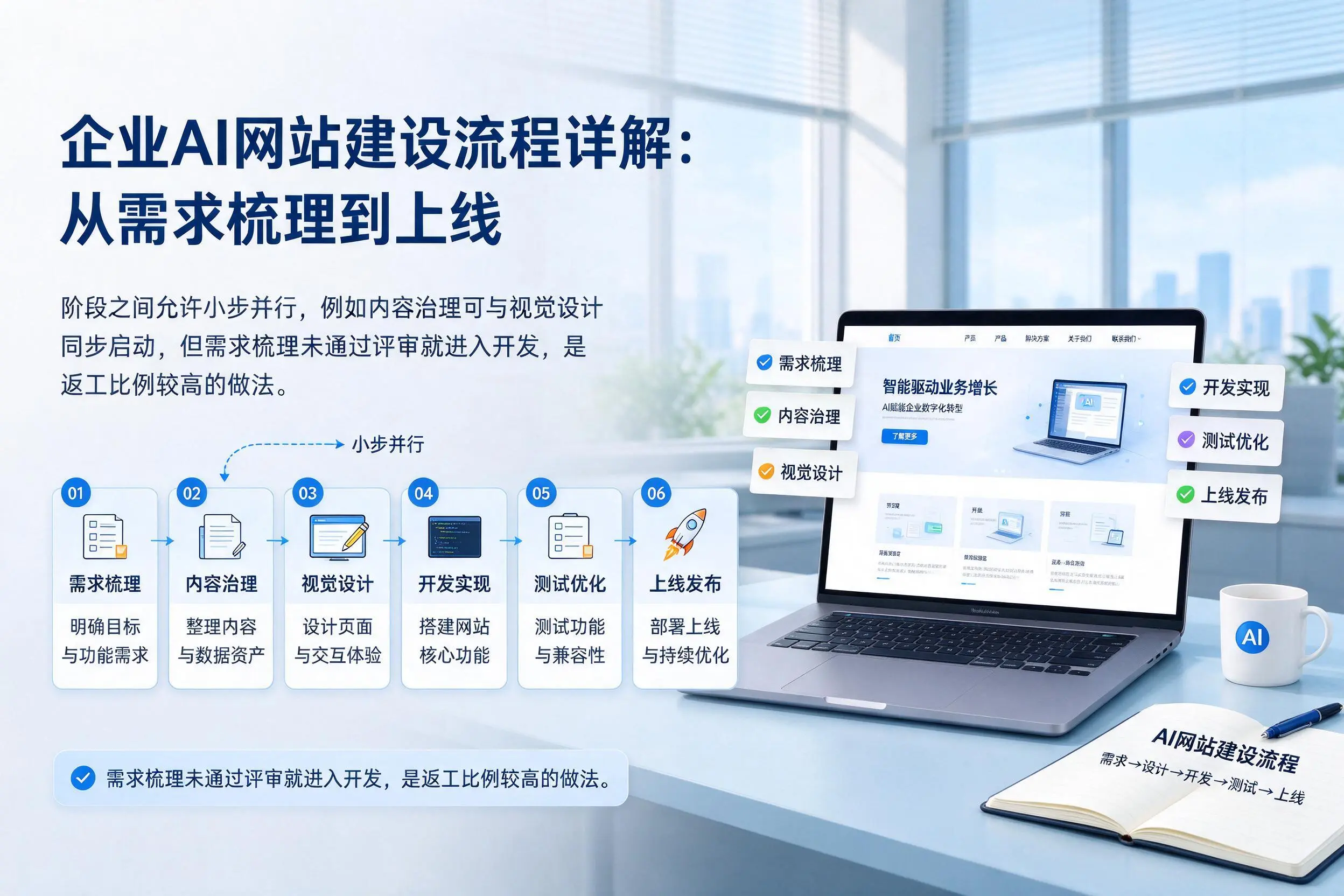 咸阳企业AI网站建设流程详解:从需求梳理到上线