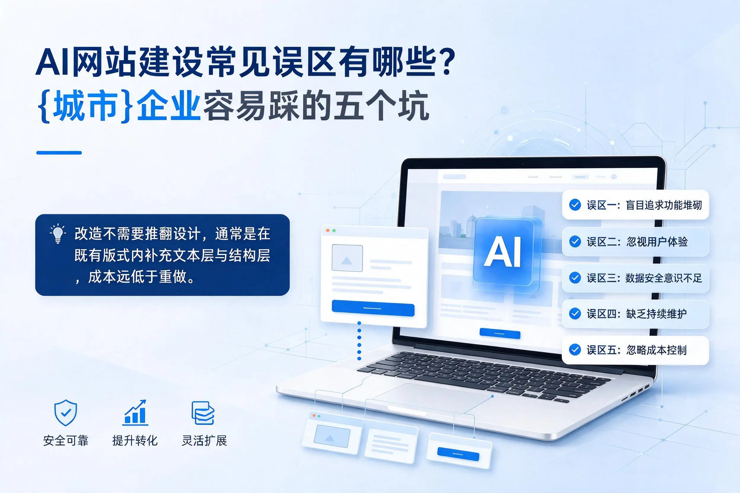 AI网站建设常见误区有哪些？咸阳企业容易踩的五个坑