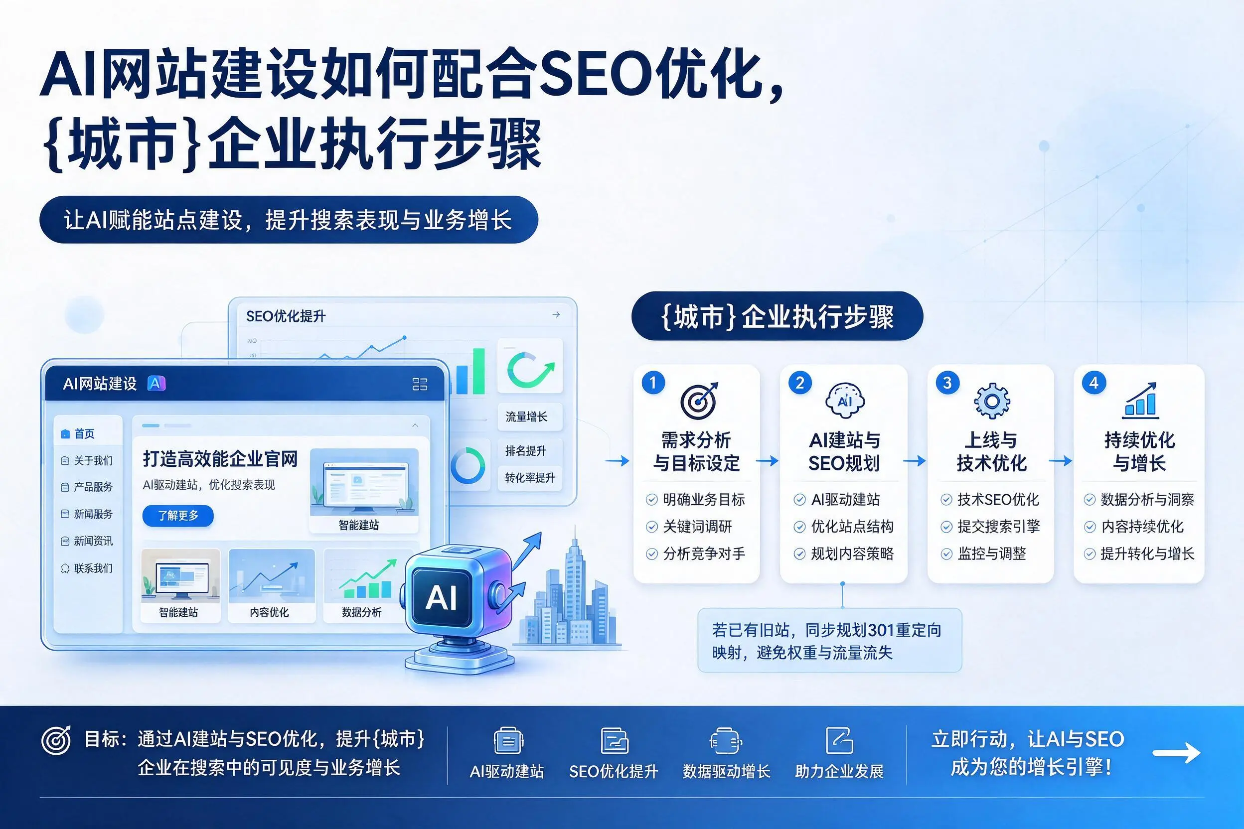 AI网站建设如何配合SEO优化，咸阳企业执行步骤