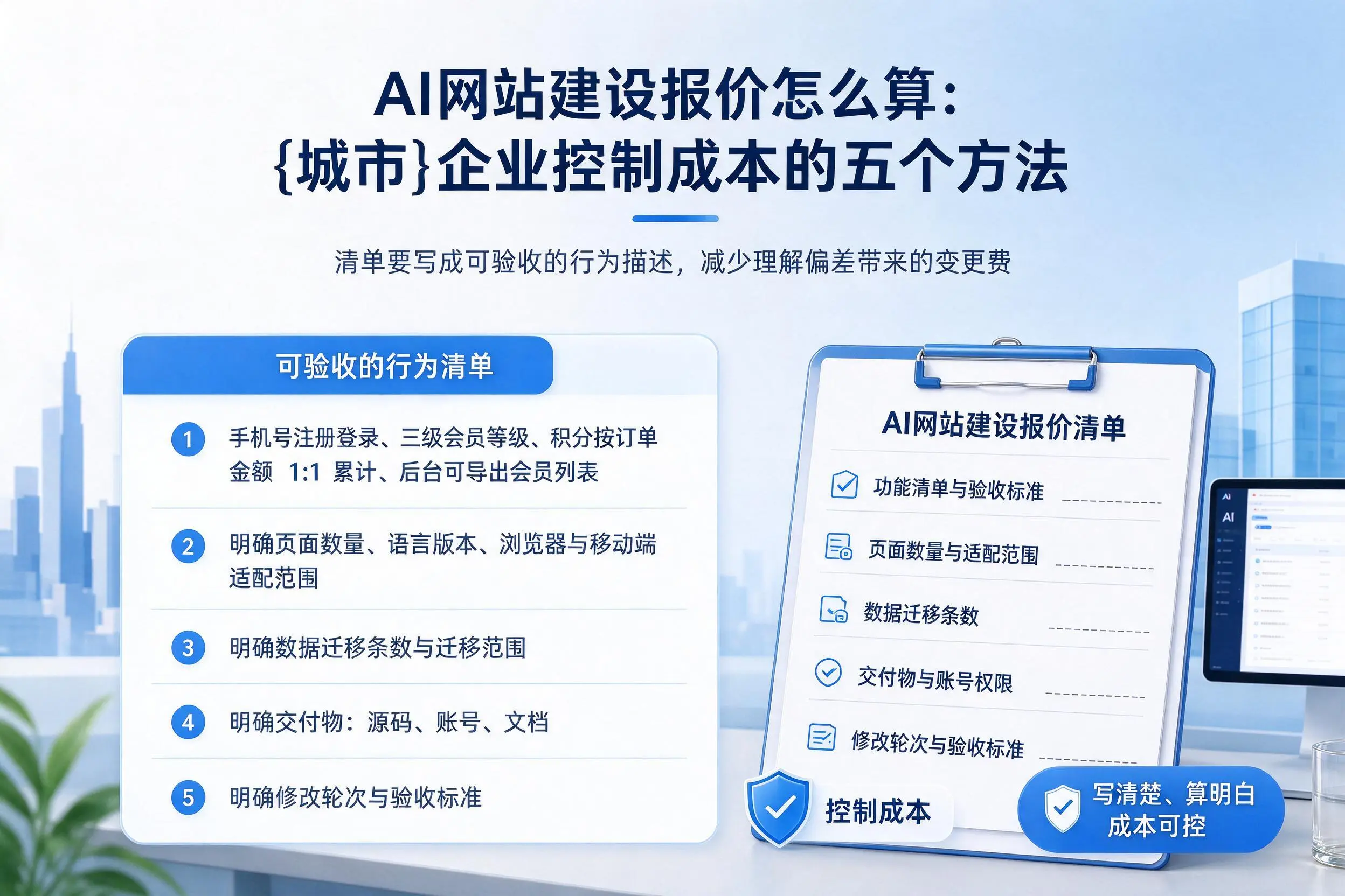 AI网站建设报价怎么算：咸阳企业控制成本的五个方法